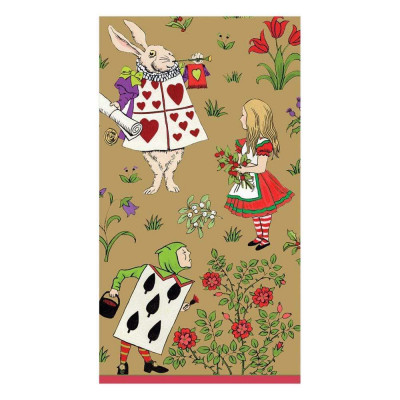 Alice in a Winter Wonderland Paper Guest Towel/Buffet Napkins Gold, 15 Per Pack