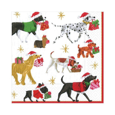 Christmas Delivery Paper Luncheon Napkins White, 20 Per Pack