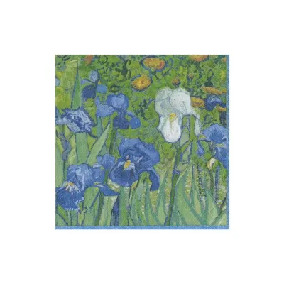Van Gogh Irises Boxed Paper Cocktail Napkins, 40 Per Box