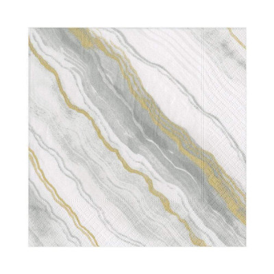 Marble Paper Luncheon Napkins Grey, 20 Per Pack
