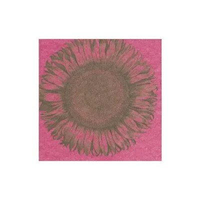 Etched Sunflower Fuchsia Paper Line Boxed Paper Cocktail Napkins, 40 Per Box Airlaid