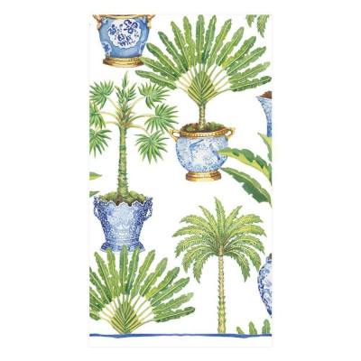 Potted Palms Paper Guest Towel/Buffet Napkins White, 15 Per Pack