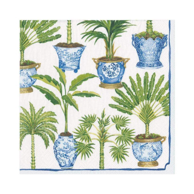 Potted Palms Paper Luncheon Napkins White, 20 Per Pack