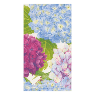 Hydrangea Garden Paper Guest Towel/Buffet Napkins Blue, 15 Per Pack