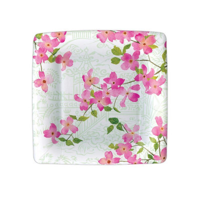 Blossoming Branches Square Paper Salad & Dessert Plates, 8 Per Pack
