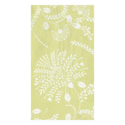 Trailing Floral Paper Guest Towel/Buffet Napkins Pale Green, 15 Per Pack