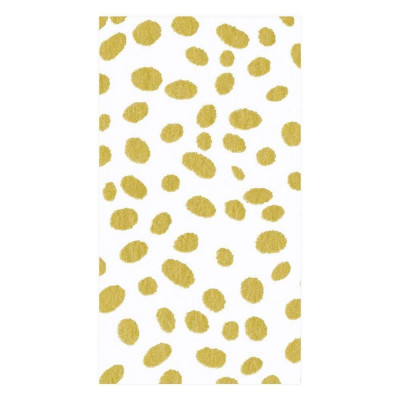 Spots Paper Linen Guest Towel/Buffet Napkins Gold, 12 Per Pack