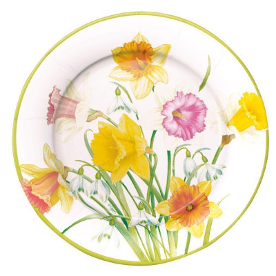 Daffodil Waltz Paper Dinner Plates, 8 Per Pack