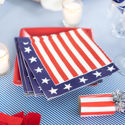 Red, White & Blue Paper Luncheon Napkins, 20 Per Pack