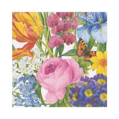 Redoute Floral Paper Luncheon Napkins Ivory, 20 Per Pack