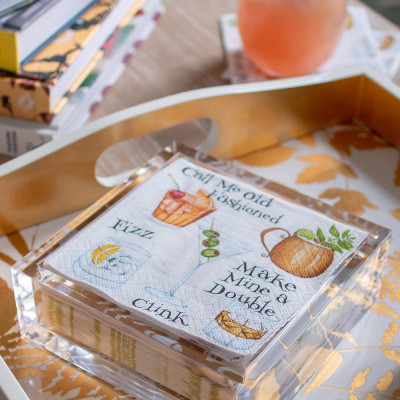 Cocktail Hour Boxed Paper Cocktail Napkins, 40 Per Box