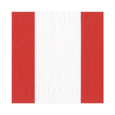 Bandol Stripe Paper Luncheon Napkins Red, 20 Per Pack