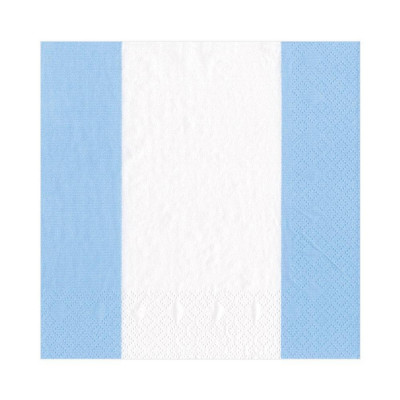 Bandol Stripe Paper Luncheon Napkins Light Blue, 20 Per Pack