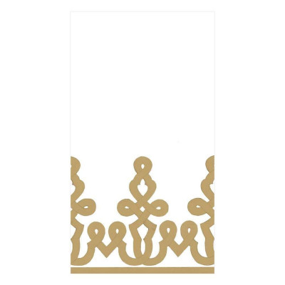 Dessin Passementerie Paper Linen Guest Towel/Buffet Napkins Gold, 12 Per Pack