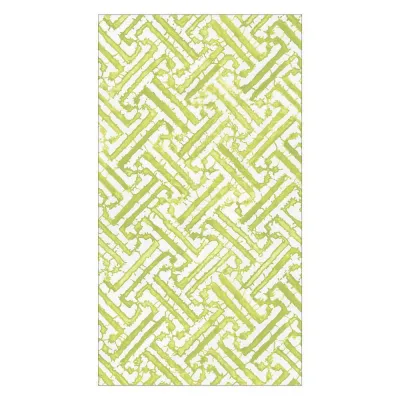 Fretwork Paper Guest Towel Napkins in Moss Green, 15 Per Package