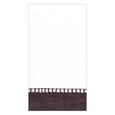 Linen Border Paper Guest Towel Napkins in Black, 15 per Package