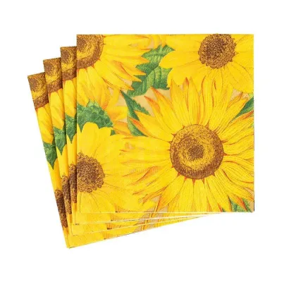 Sunflowers Boxed Paper Cocktail Napkins - 40 Per Box