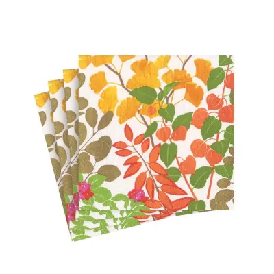 Autumn Gold Paper Cocktail Napkins in White, 20 Per Pack