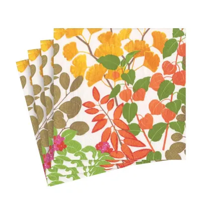 Autumn Gold Paper Luncheon Napkins in White, 20 Per Pack