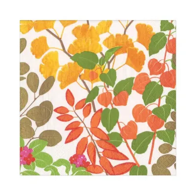 Autumn Gold Paper Luncheon Napkins in White, 20 Per Pack