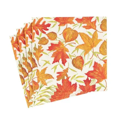 Woodland Leaves Paper Luncheon Napkins in Ivory, 20 Per Pack