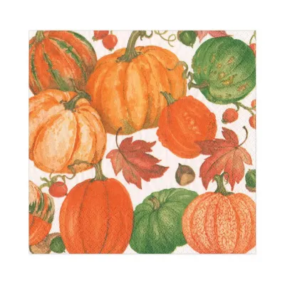 Pumpkin Field Paper Luncheon Napkins in White, 20 Per Pack