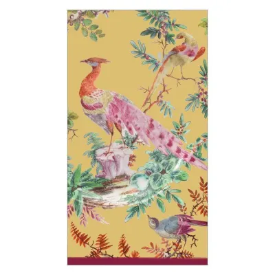 Chelsea Birds Paper Guest Towel/Buffet Napkins in Gold, 15 Per Pack