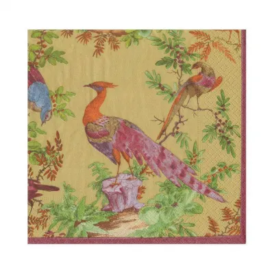 Chelsea Birds Paper Luncheon Napkins in Gold, 20 Per Pack