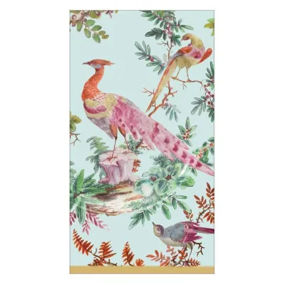 Chelsea Birds Paper Guest Towel/Buffet Napkins in Celadon, 15 Per Pack