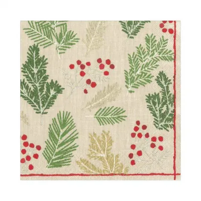 Sprigs and Berries Paper Luncheon Napkins in Linen, 20 Per Pack