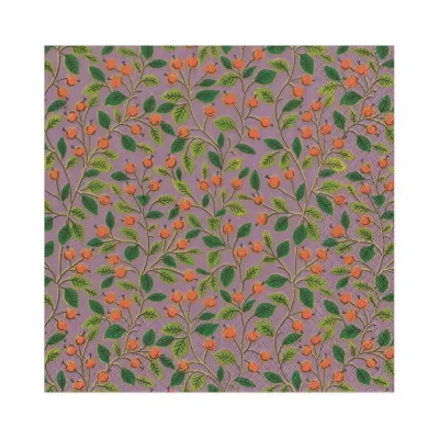 Berries and Leaves Paper Luncheon Napkins in Soft Plum, 20 Per Pack