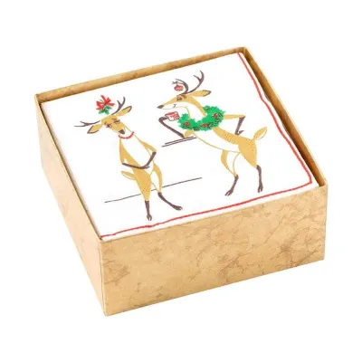 Mistletoe Meets Toddy Boxed Paper Cocktail Napkins , 40 Per Box