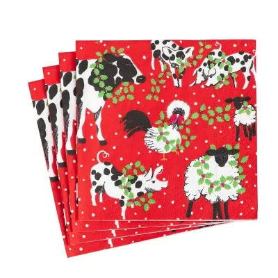 Christmas on the Farm Paper Luncheon Napkins, 20 Per Pack