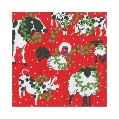 Christmas on the Farm Paper Luncheon Napkins, 20 Per Pack