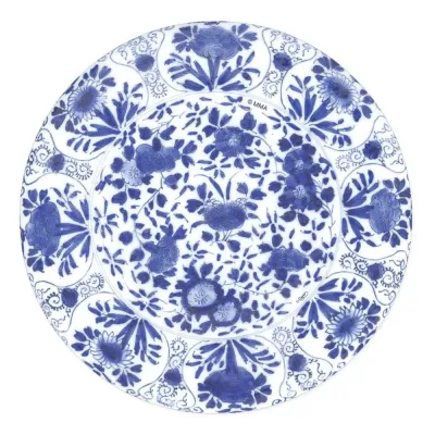 Delft Paper Dinner Plates in Blue, 8 Per Pack