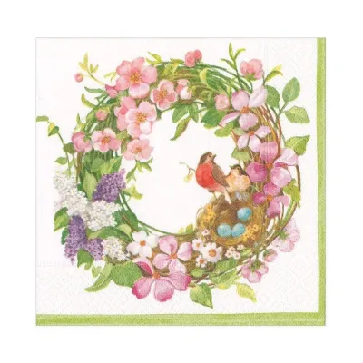 Spring Wreath Paper Luncheon Napkins, 20 per Package