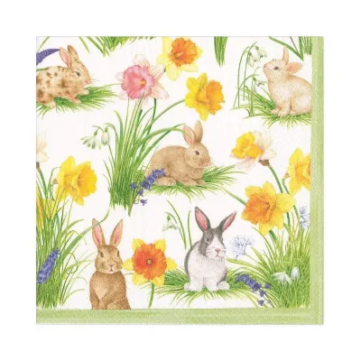 Bunnies And Daffodils Luncheon Napkins, 20 per Pack