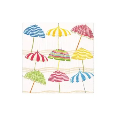 Beach Umbrellas Boxed Paper Cocktail Napkins, 40 per Box