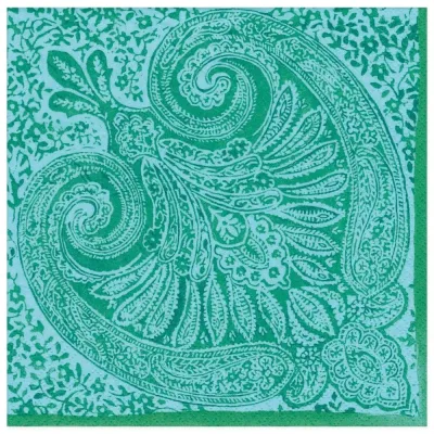Paisley Medallion Paper Dinner Napkins in Turquoise, 20 per Package