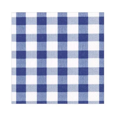 Gingham Paper Luncheon Napkins in Blue, 20 Per Pack