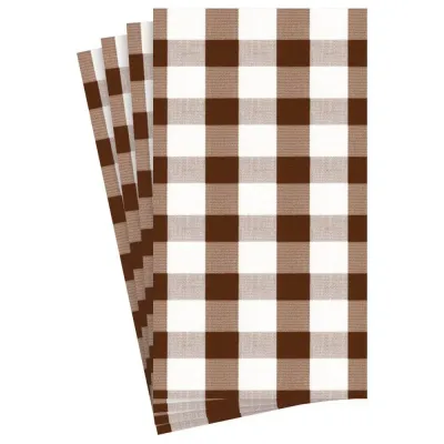 Gingham Chocolate Guest Towel