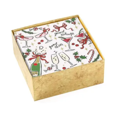 Let's Be Merry Cocktail Napkin Box