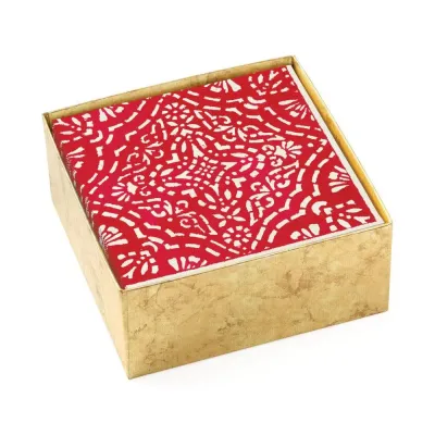 Annika Red Cocktail Napkin Box
