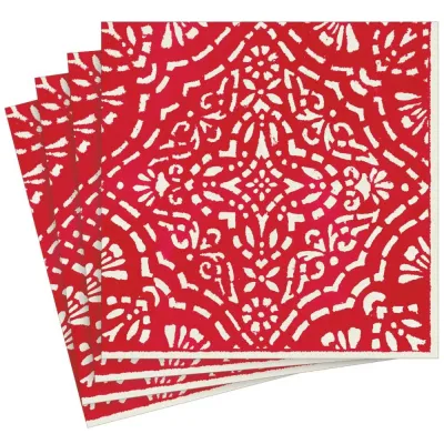 Annika Red Paper Linen Dinner Napkin 12 In