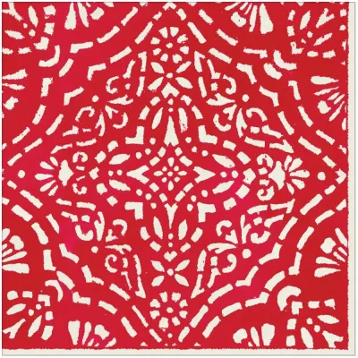 Annika Red Paper Linen Dinner Napkin 12 In