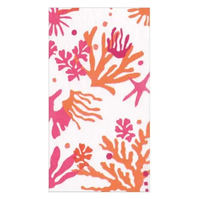 Matisse Coral Orange Paper Guest Towel/Buffet Napkins, 15 per Pack