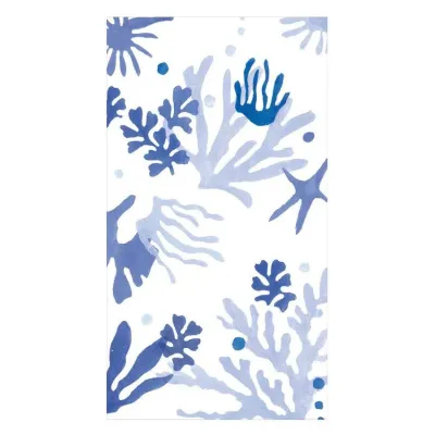 Matisse Coral Blue Paper Guest Towel/Buffet Napkins, 15 per Pack