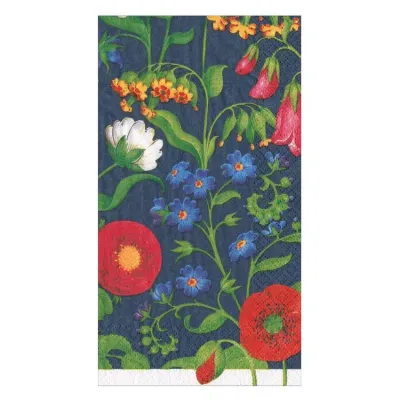 Cloisters Garden Navy Paper Guest Towel/Buffet Napkins, 15 per Pack