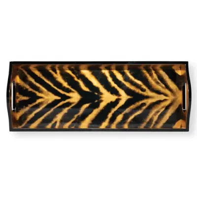 Wild Kingdom Lacquer Bar Tray 8" x 20"