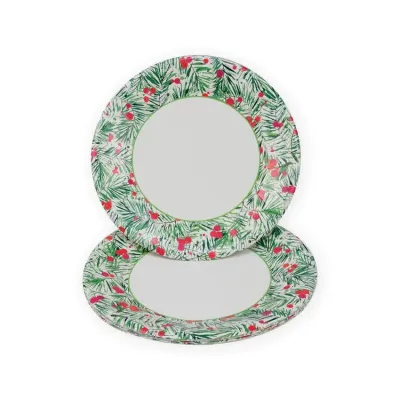 Modern Pine Paper Dinner Plates, 8 per Pack